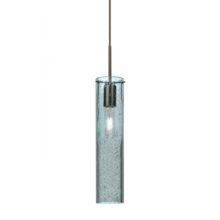 Besa Lighting Besa, Juni 16 Cord Pendant, Blue Bubble, Bronze, 1x60W Medium Base 1JC-JUNI16BL-BR